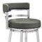 Armen Living Titana 26" Counter Height Swivel Gray Faux Leather and Brushed Stainless Steel Bar Stool 840254335073 - alternate 5